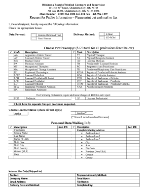 Database request form - Oklahoma Medical Board - okmedicalboard