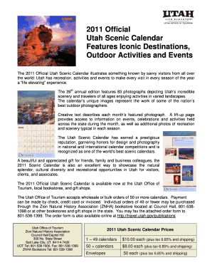 2011 Utah Scenic Calendar