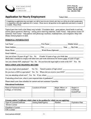 Kalamazoo public library application form