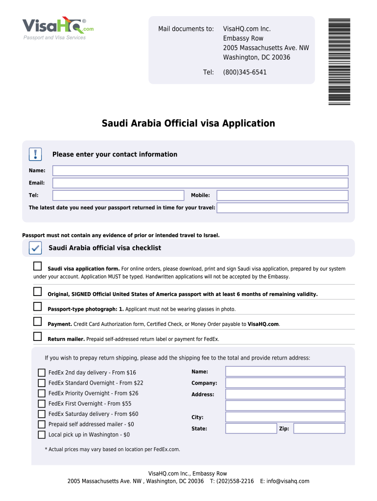 Saudi Official Visa Fill Online Printable Fillable Blank PdfFiller
