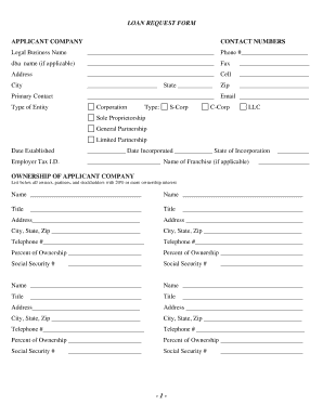 Loan Request Form
