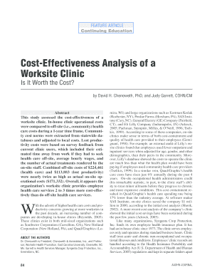 cost effectiveness analysis of a worksite clinic is it worth the cost form