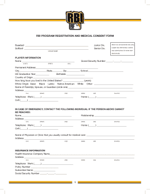 rbi program application and medical consent form