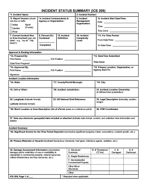 INCIDENT STATUS SUMMARY ( ICS 209 )