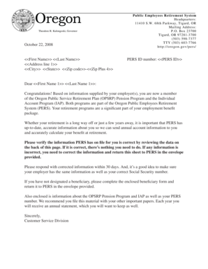 Oregon Public Employees Retirement System Member Information Update