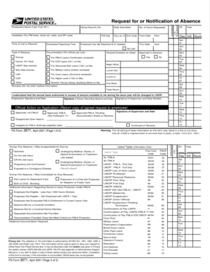 USPS Request for Absence Form