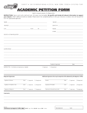 SUNY Academic Petition Form