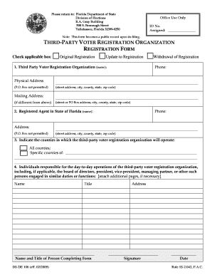 Florida Third-Party Voter Registration Form