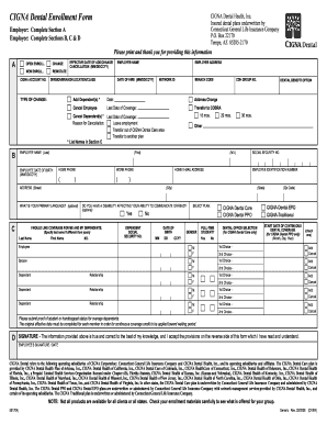 CIGNA Dental Enrollment Form