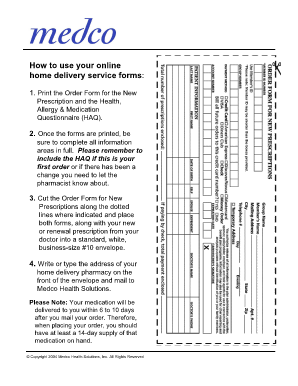 Medco Health Home Delivery Pharmacy Service Forms