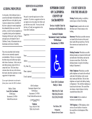 California Court Services Suggestion Form