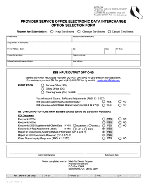 California Medi-Cal Dental EDI Option Form