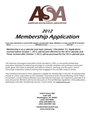 ASA Membership Application