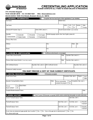 Credentialing Application