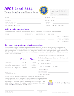 Dental Benefits Enrollment Form