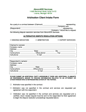 intake forms for proposal support group