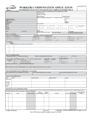 Workers Compensation Application Form