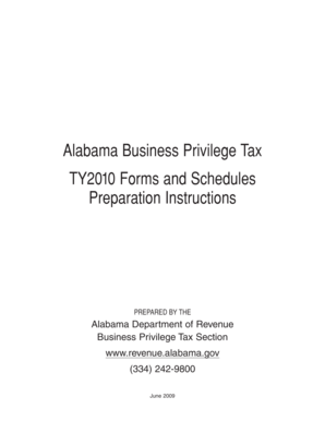 Alabama Business Privilege Tax Return