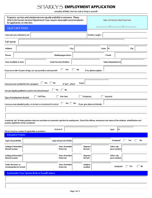 sharkery job form