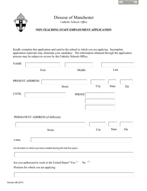 Non-Teaching Staff Employment Application