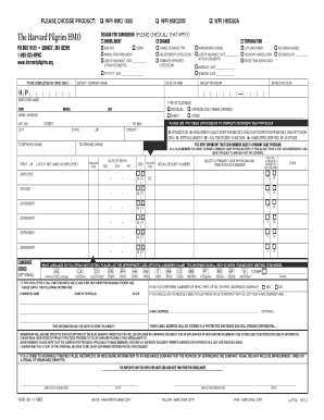 Harvard Pilgrim HMO Enrollment Form
