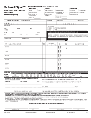 Harvard Pilgrim PPO Enrollment Form