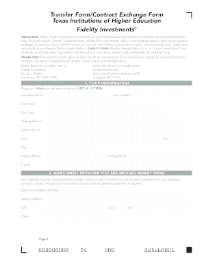 Texas Higher Education Retirement Transfer Form