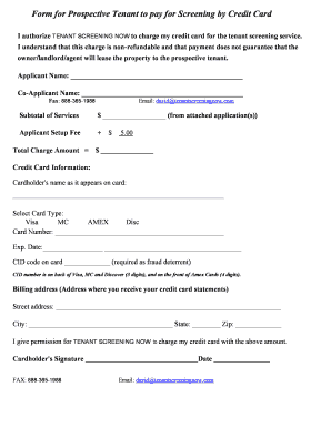 Online fillable application form for prospective tenants