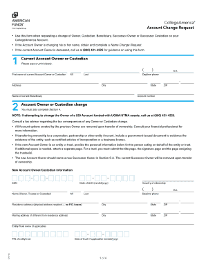 CollegeAmerica Account Change Request