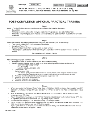 sjsu ips post opt form