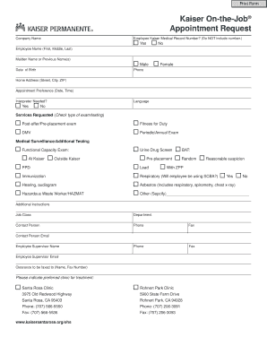 employee appointment form