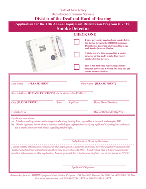 New Jersey Smoke Detector Application