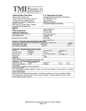 Material Safety Data Sheet