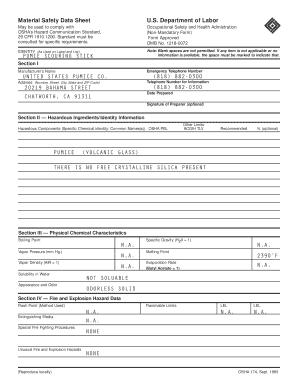 Material Safety Data Sheet