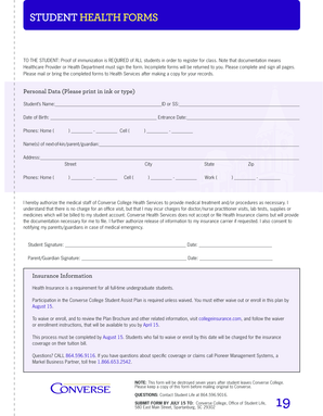 Student Health Form