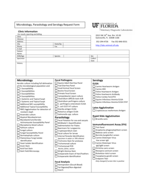 Microbiology Parasitology Serology Request Form