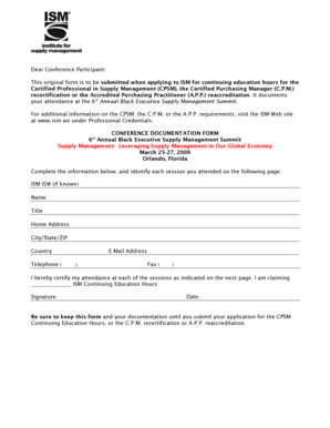 Conference Documentation Form