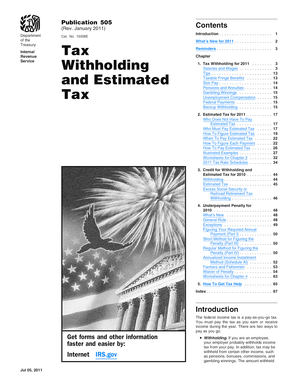 IRS Publication 505 Tax Withholding and Estimated Tax