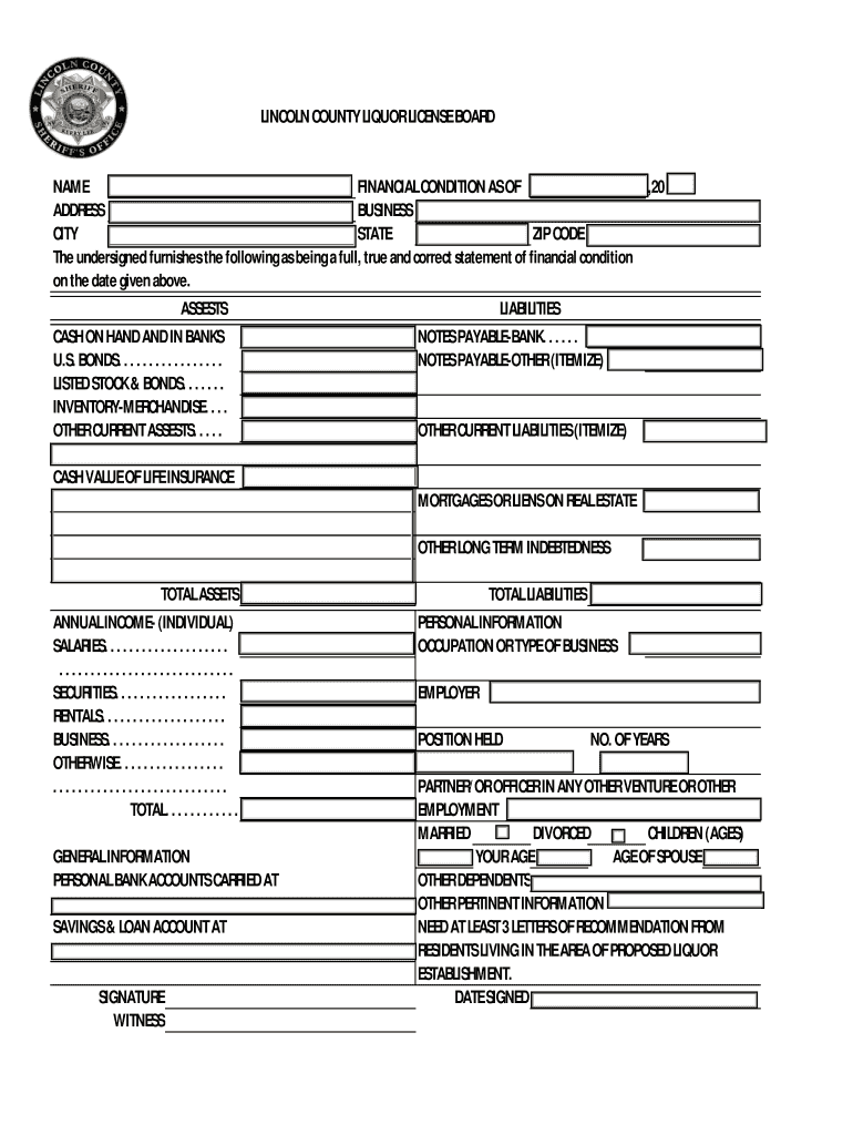 SPECIAL TEMPORARY LIQUOR LICENSE APPLICATION - lincolncountynv Preview on Page 1