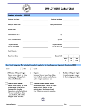 Employment Data Form