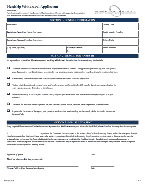 Hardship Withdrawal Application