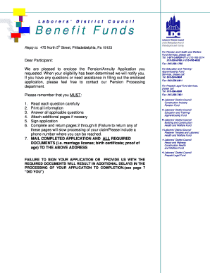 Laborers’ District Council Pension/Annuity Application