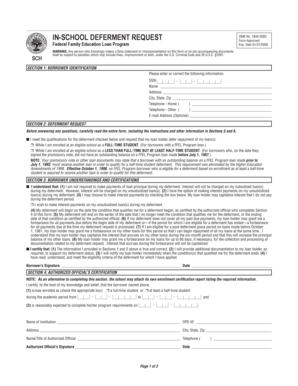 In-School Deferment Request Form