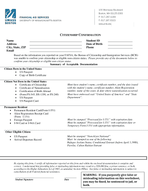 Citizenship Confirmation Form