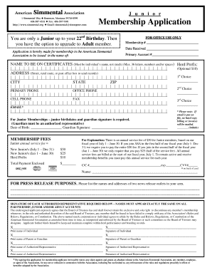 American Simmental Association Membership Application