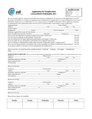 Employment Application Form