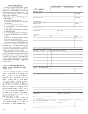 California Citizen's Report Form