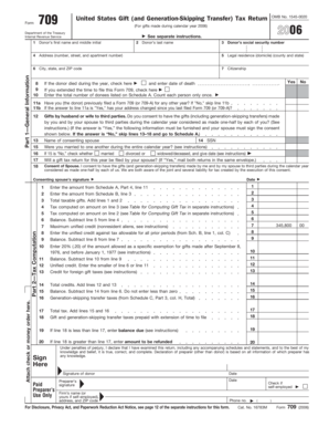 US Gift Tax Return Form 709