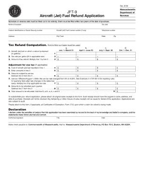 Massachusetts Aircraft Fuel Refund Application