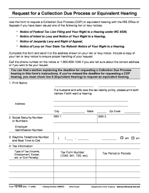 IRS Form 12153 Request for Collection Due Process Hearing